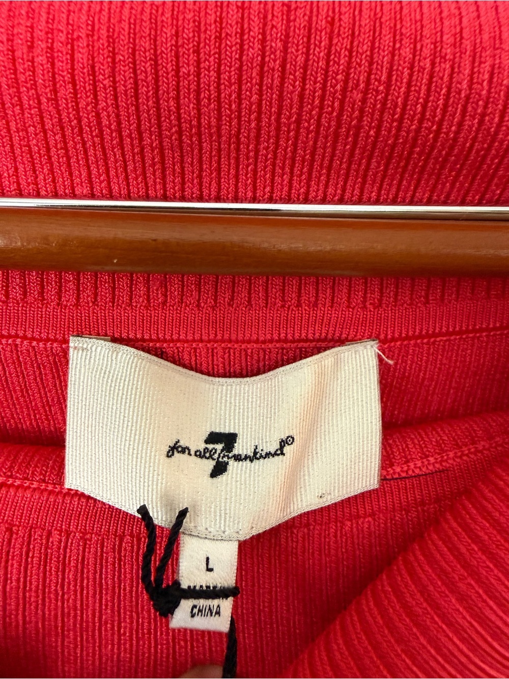 7 For All Mankind Off-the-Shoulder Ribbed Sweater - Picture 3 of 10